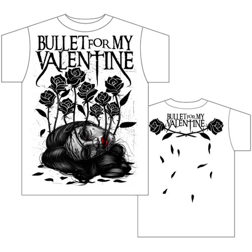 Bullet For My Valentine メンバー直筆サイン入りTシャツ Bullet For My Valentine T-Shirt Men Medium Crow Skull Rose